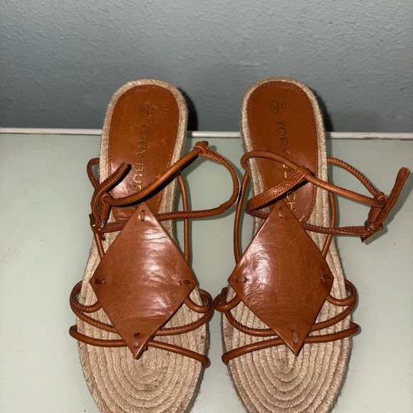 Tory Burch Brown Wedge Sandals - Picture 3 of 4